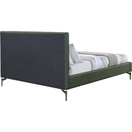 Meridian Gallo Green Vegan Leather Queen Bed