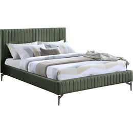 Meridian Gallo Green Vegan Leather Queen Bed