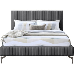 Meridian Gallo Dark Grey Vegan Leather Full Bed