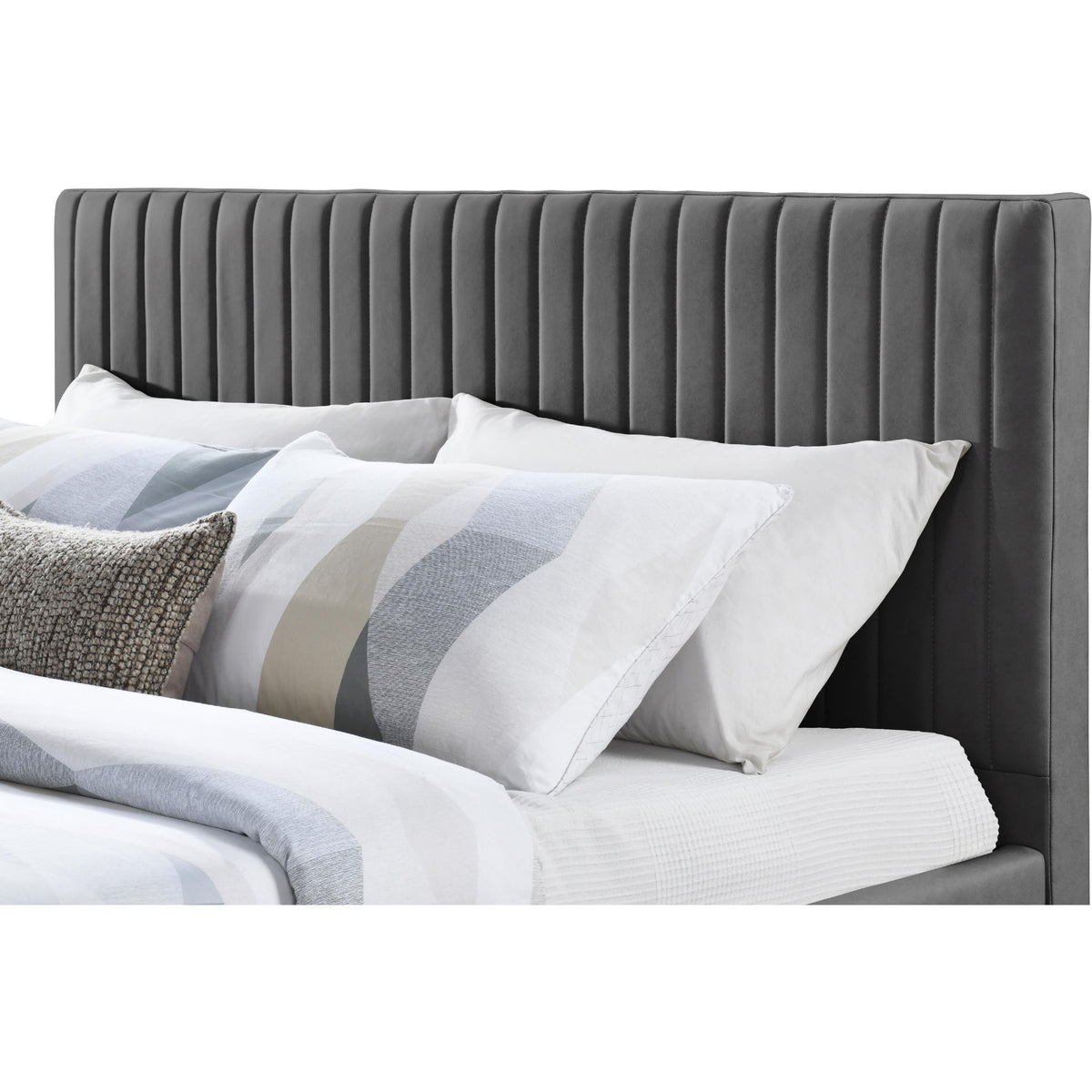 Meridian Gallo Dark Grey Vegan Leather Full Bed