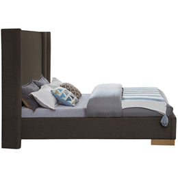 Meridian Halton Brown Boucle Fabric King Bed (3 Boxes)