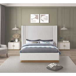Meridian Halton Cream Boucle Fabric King Bed (3 Boxes)