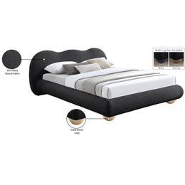 Meridian Hyde Black Boucle Fabric Full Bed (3 Boxes)