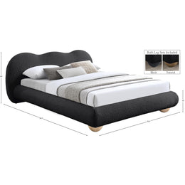 Meridian Hyde Black Boucle Fabric Full Bed (3 Boxes)