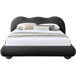 Meridian Hyde Black Boucle Fabric King Bed (3 Boxes)