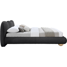 Meridian Hyde Black Boucle Fabric King Bed (3 Boxes)
