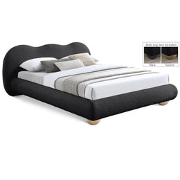 Meridian Hyde Black Boucle Fabric Queen Bed (3 Boxes)