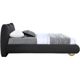 Meridian Hyde Black Boucle Fabric Twin Bed (3 Boxes)