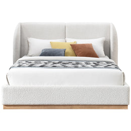 Meridian Jardin Cream Boucle Fabric King Bed (3 Boxes)
