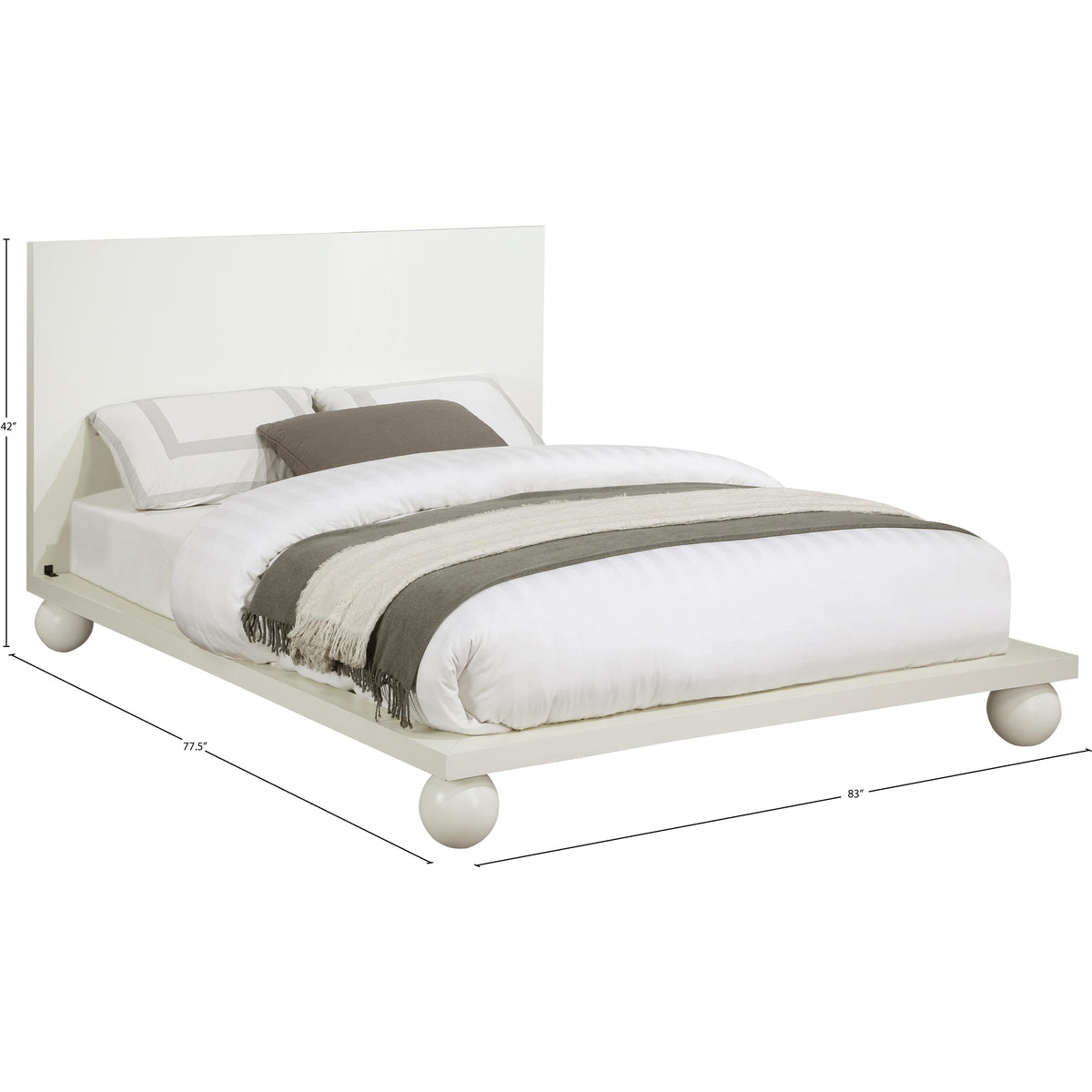 Meridian Kent Cream King Bed (3 Boxes)