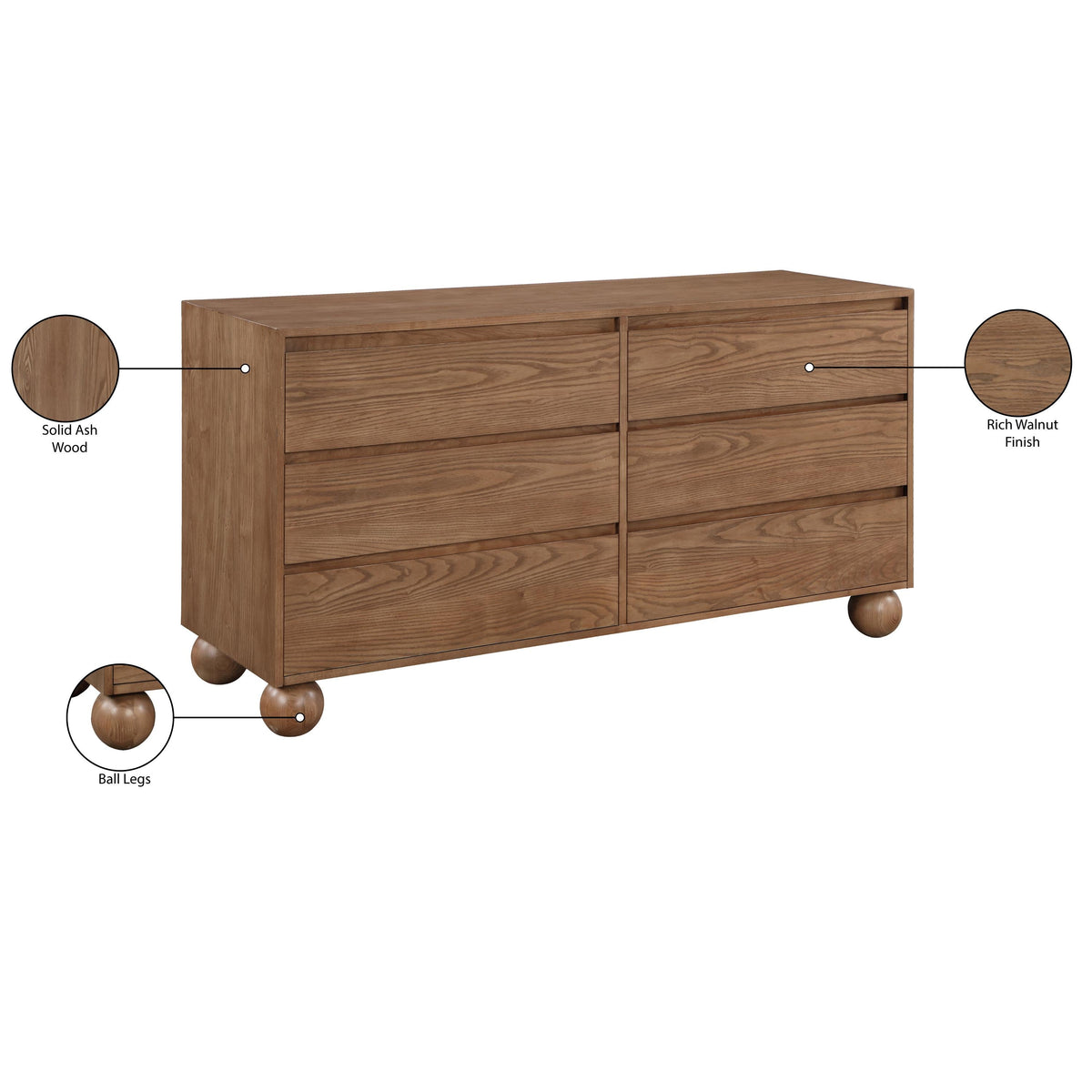 Meridian Kent Walnut Dresser