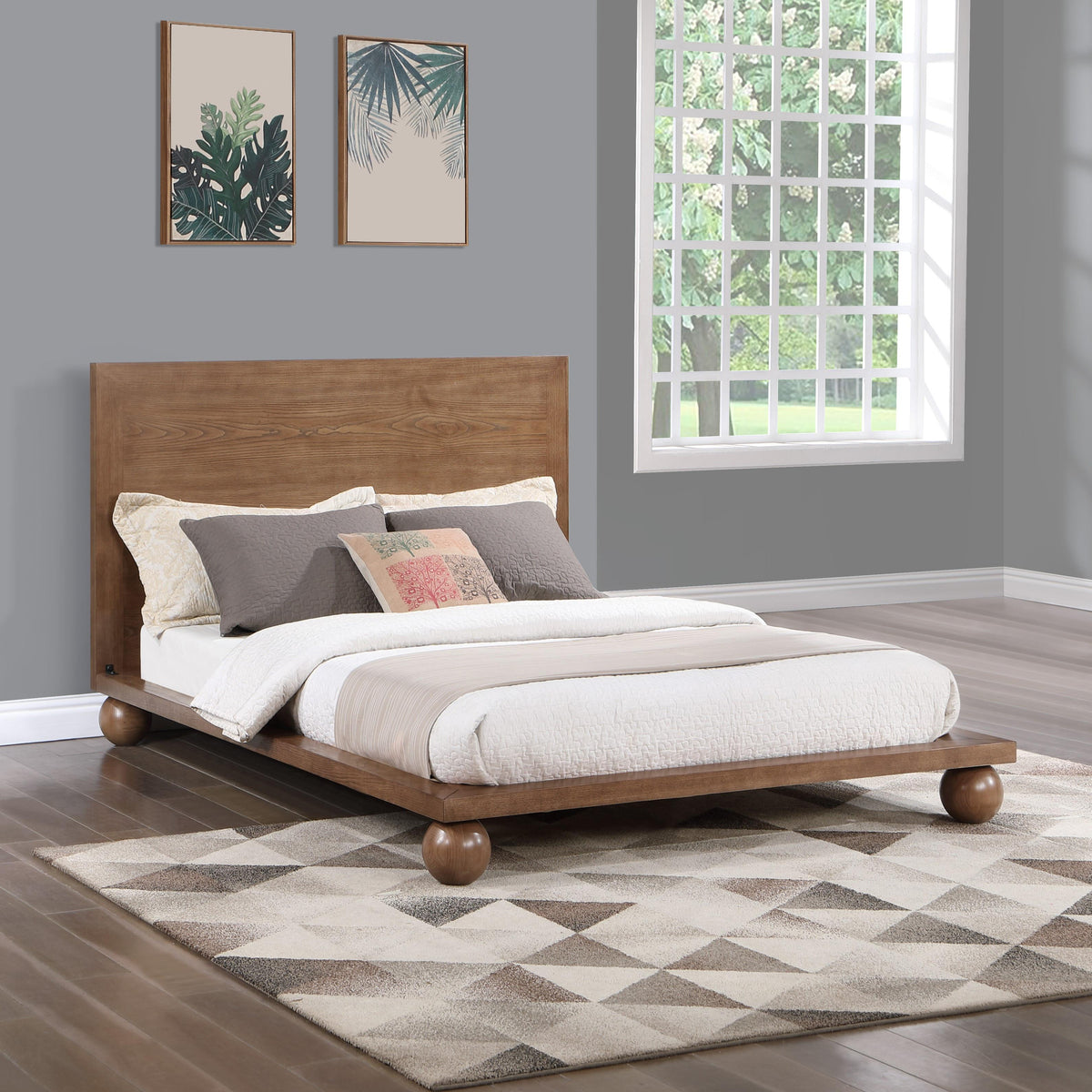 Meridian Kent Walnut King Bed (3 Boxes)