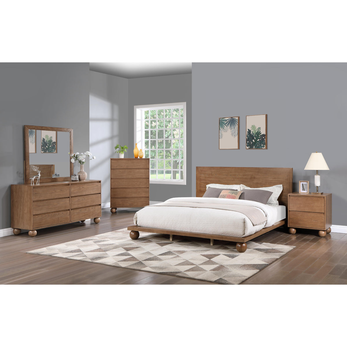 Meridian Kent Walnut King Bed (3 Boxes)