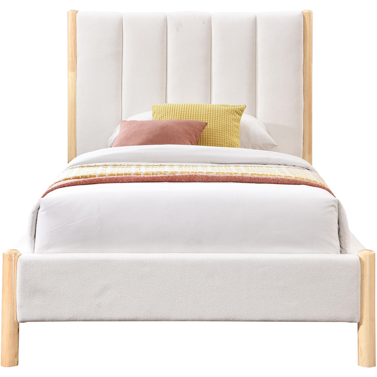 Meridian Kona Cream Polyester Fabric Twin Bed