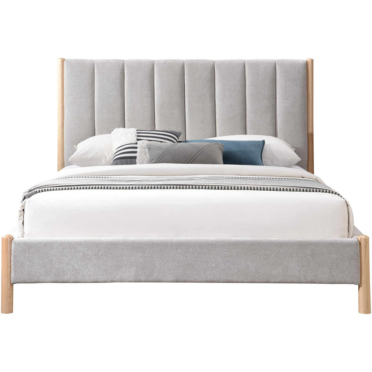 Meridian Kona Grey Polyester Fabric King Bed