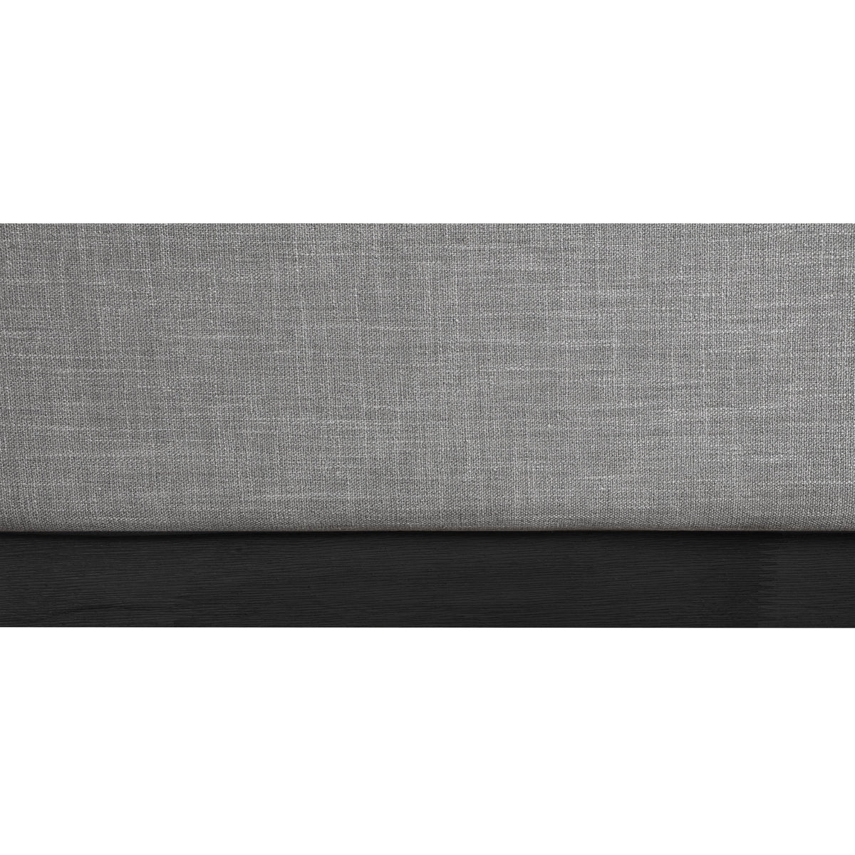 Meridian Logan Grey Linen Textured Fabric King Bed