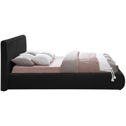 Meridian Nash Black Boucle Fabric Full Bed