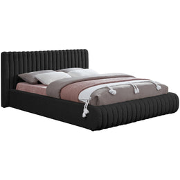 Meridian Nash Black Boucle Fabric King Bed