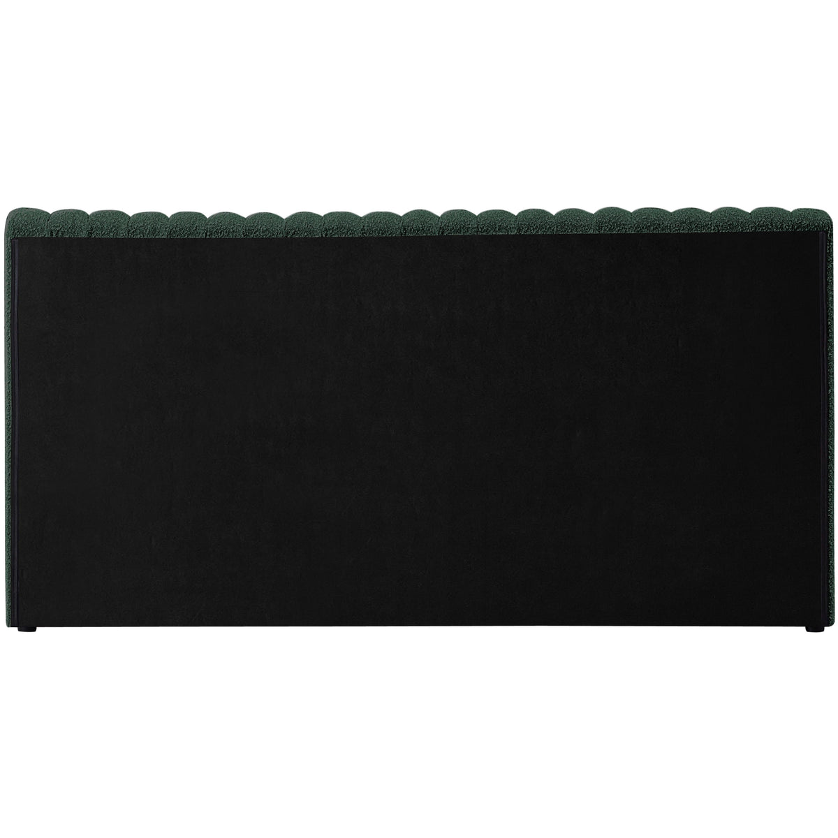 Meridian Nash Green Boucle Fabric Queen Bed