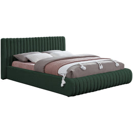 Meridian Nash Green Boucle Fabric Queen Bed