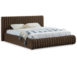 Meridian Nico Brown Velvet King Bed