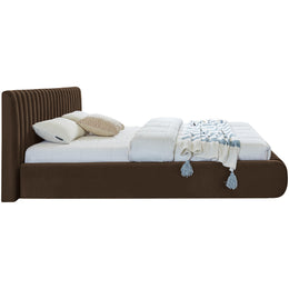 Meridian Nico Brown Velvet Queen Bed