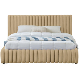 Meridian Nico Camel Velvet King Bed