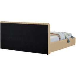 Meridian Nico Camel Velvet Queen Bed