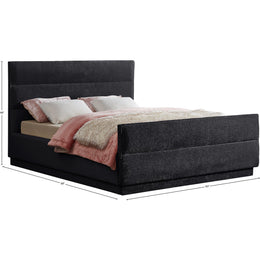 Meridian Paxton Black Chenille Fabric King Bed (3 Boxes)