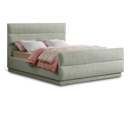 Meridian Paxton Mint Chenille Fabric King Bed (3 Boxes)
