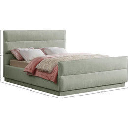 Meridian Paxton Mint Chenille Fabric King Bed (3 Boxes)