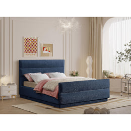 Meridian Paxton Navy Chenille Fabric Full Bed (3 Boxes)