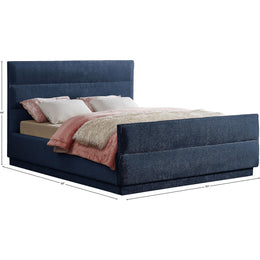 Meridian Paxton Navy Chenille Fabric King Bed (3 Boxes)