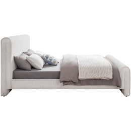 Meridian Stylus Cream Boucle Fabric Queen Bed (3 Boxes)