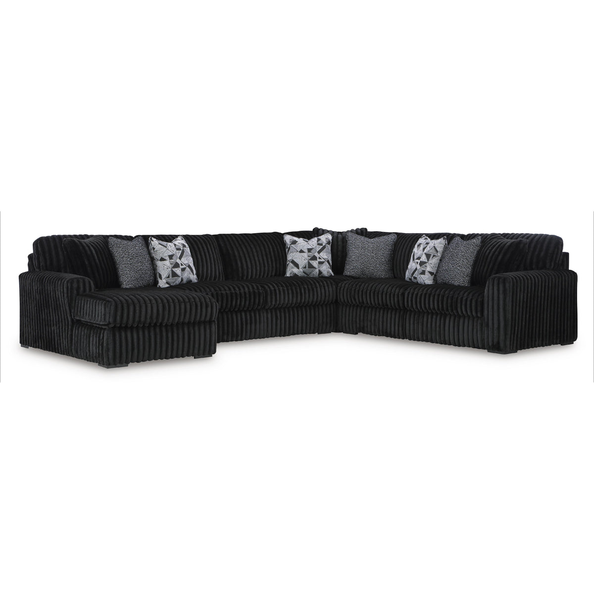 Swipe Furniture Exclusive Design Midnight-Madness Fabric 4 pc Sectional 9810316/9810334/9810377/9810367