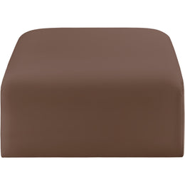 Meridian Arc Brown Vegan Leather Ottoman