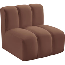 Meridian Arc Cognac Vegan Leather Straight Chair