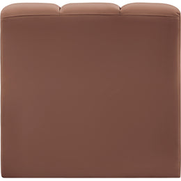 Meridian Arc Cognac Vegan Leather Straight Chair