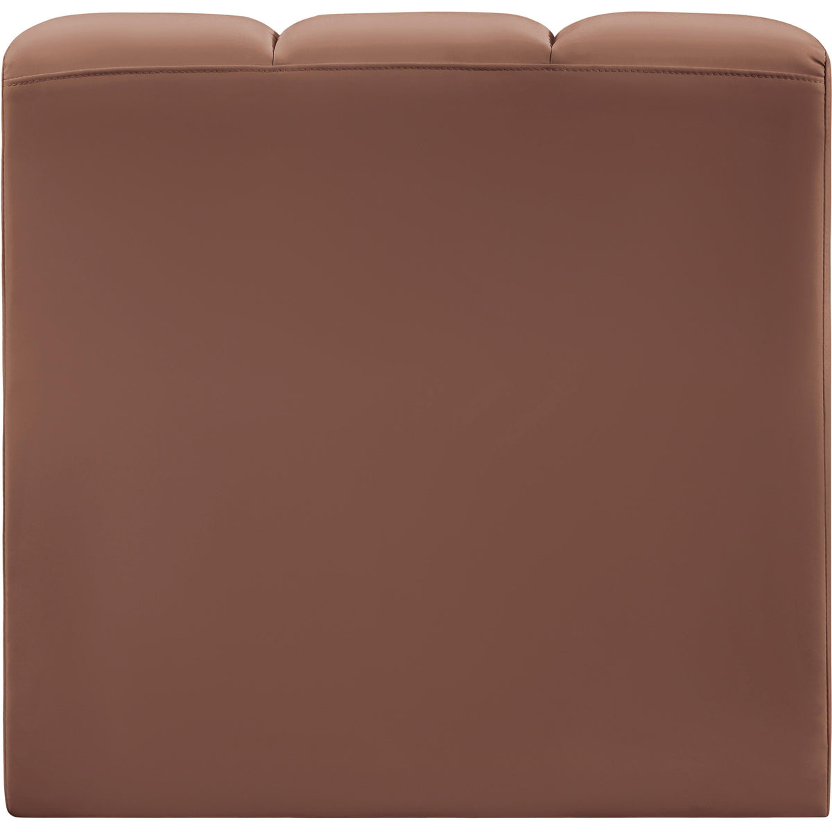 Meridian Arc Cognac Vegan Leather Straight Chair