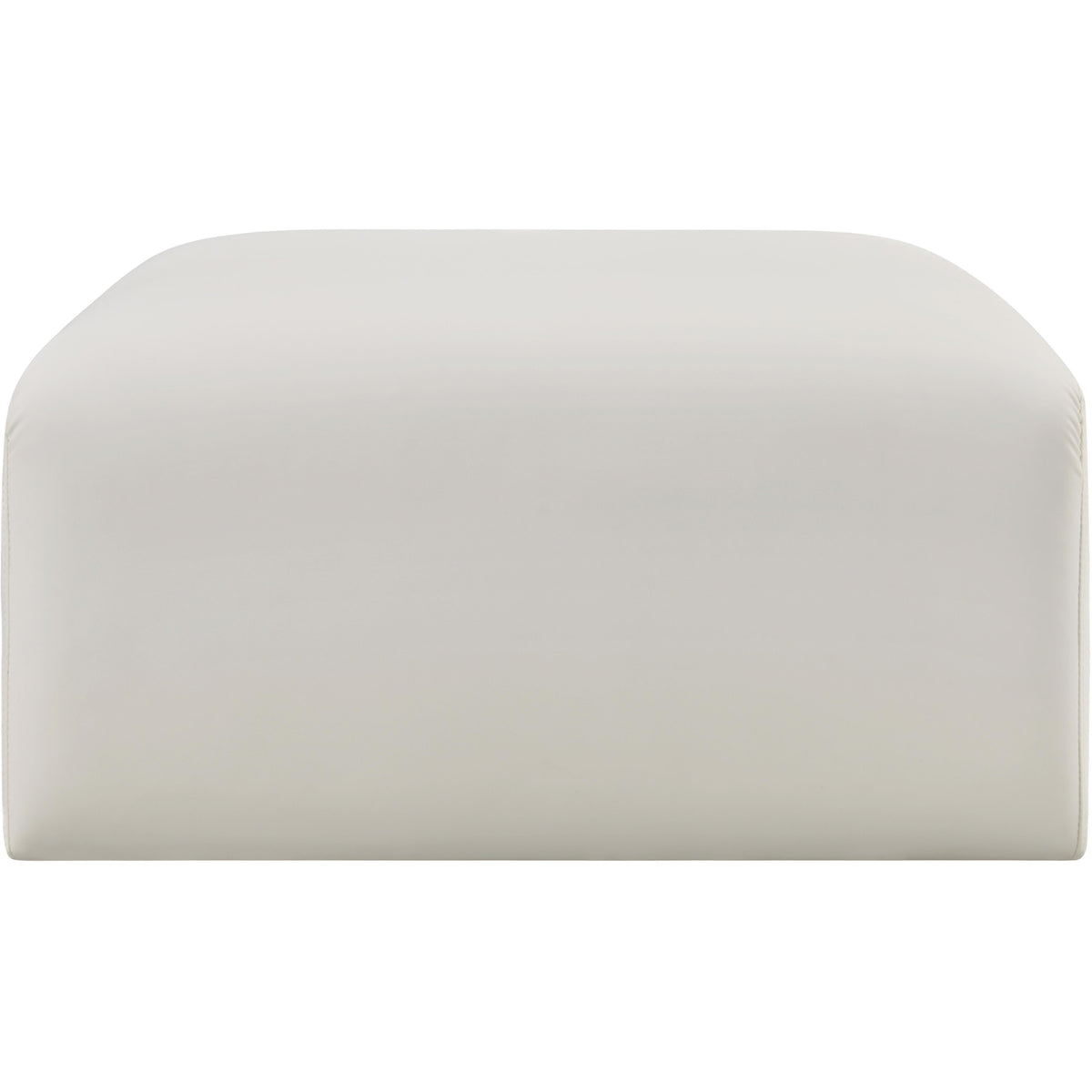 Meridian Arc Cream Vegan Leather Ottoman