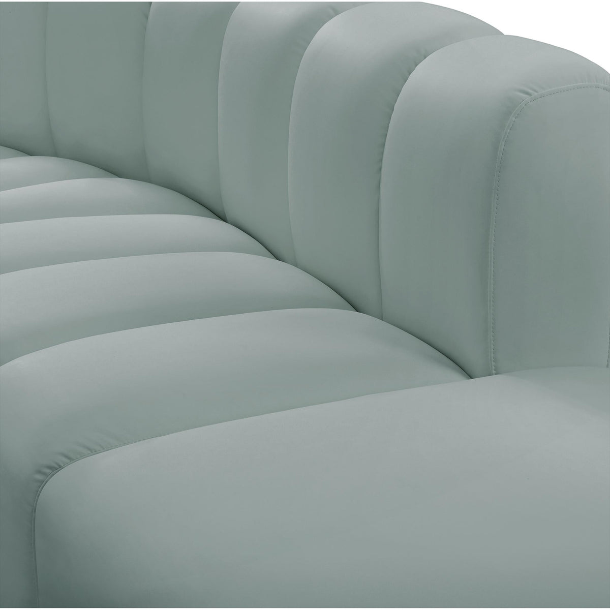 Meridian Arc Mint Green Vegan Leather Curved Corner