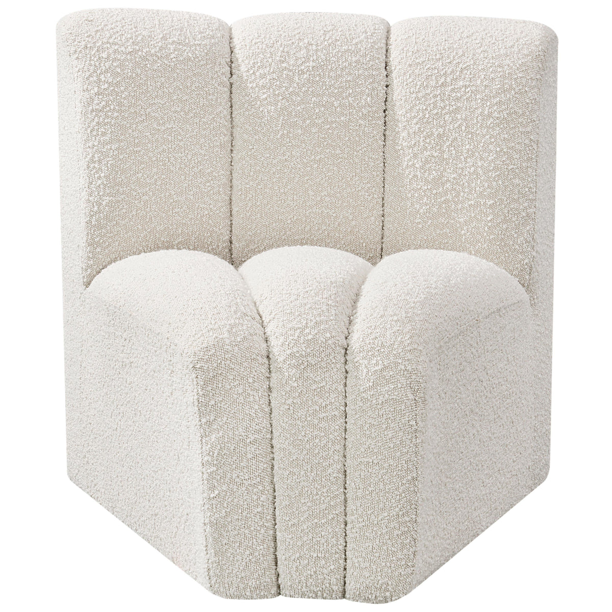 Meridian Arc Cream Boucle Fabric Curved Corner