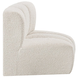 Meridian Arc Cream Boucle Fabric Curved Corner