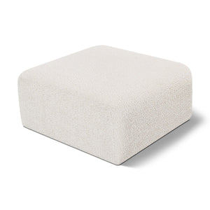 Meridian Arc Cream Boucle Fabric Ottoman