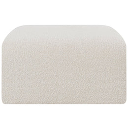 Meridian Arc Cream Boucle Fabric Ottoman