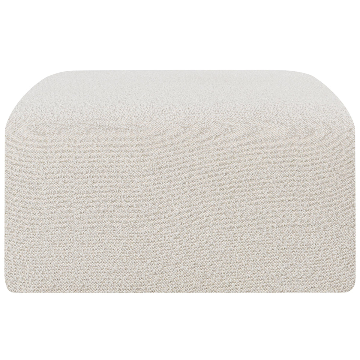 Meridian Arc Cream Boucle Fabric Ottoman
