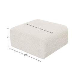 Meridian Arc Cream Boucle Fabric Ottoman