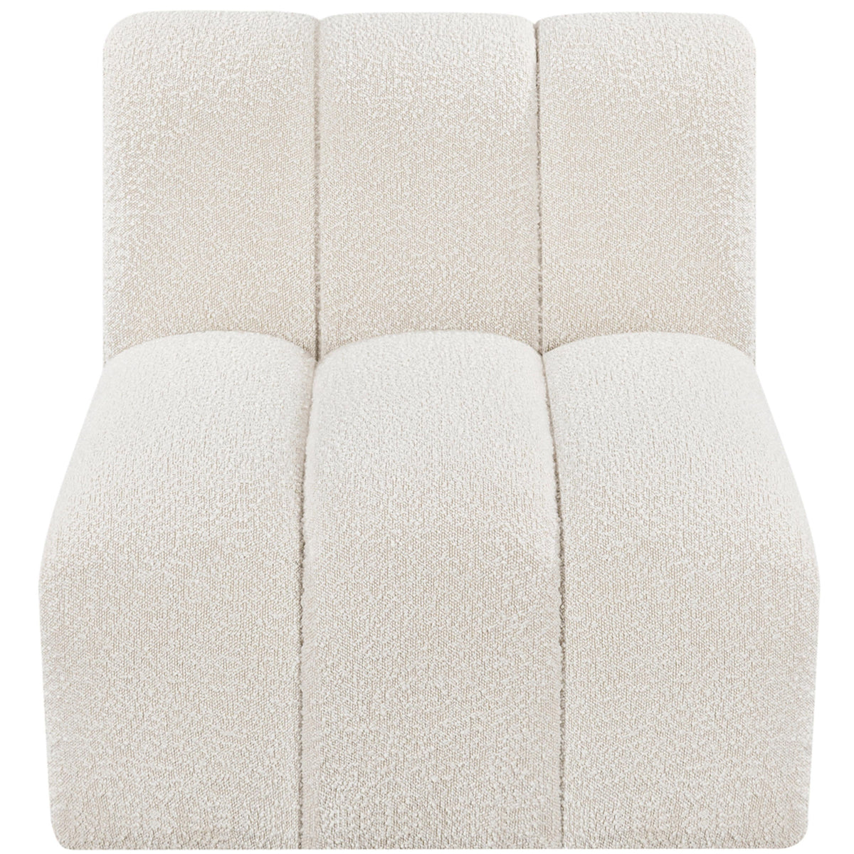 Meridian Arc Cream Boucle Fabric Straight Chair