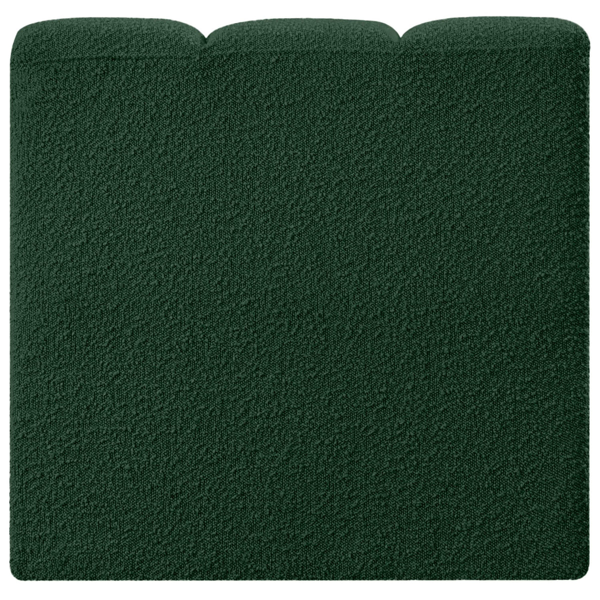 Meridian Arc Green Boucle Fabric Straight Chair
