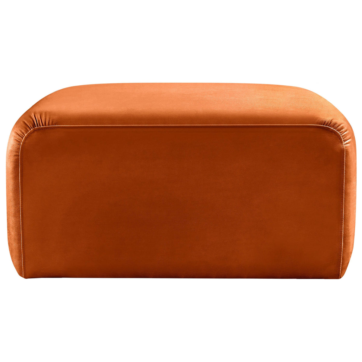 Meridian Arc Cognac Velvet Ottoman